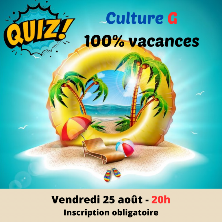 Quiz Culture G 100% vacances