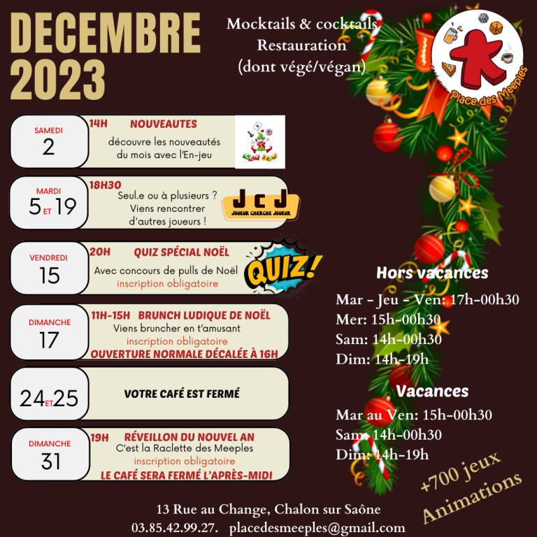 Programme de Décembre