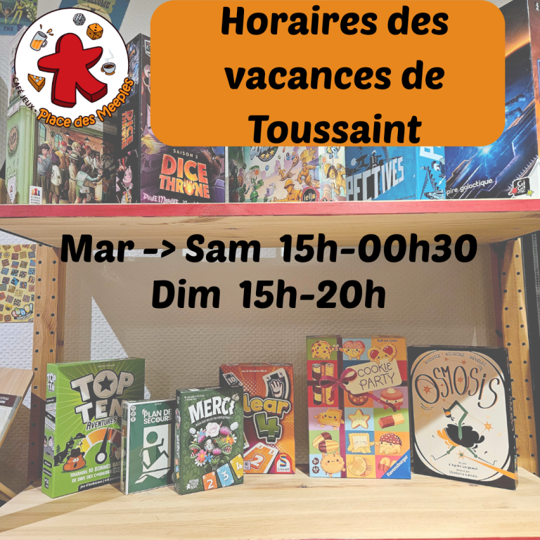 Horaire des Vacances de Toussaint